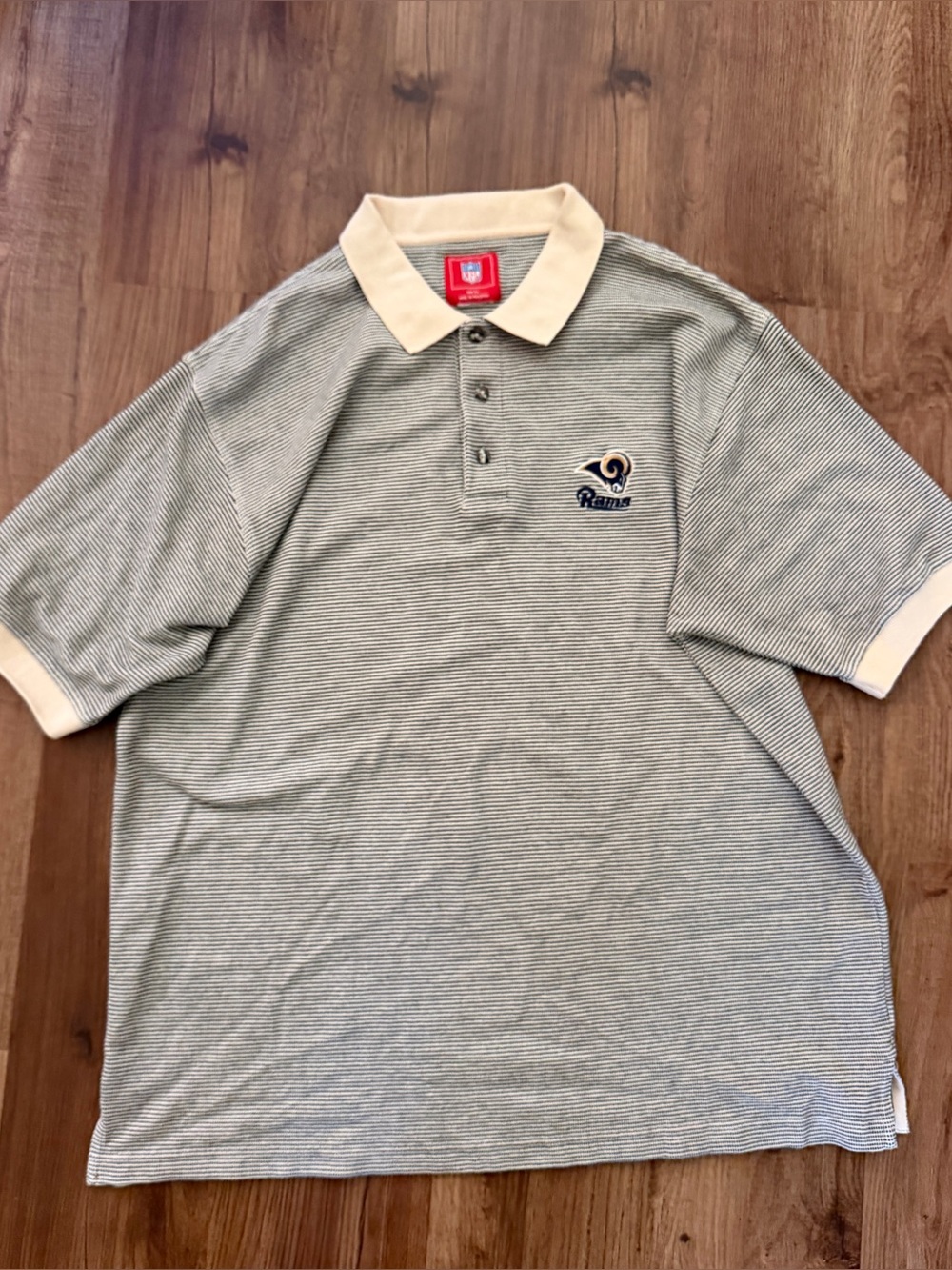 Vintage NFL LA Rams Striped Polo Shirt Men’s XL
